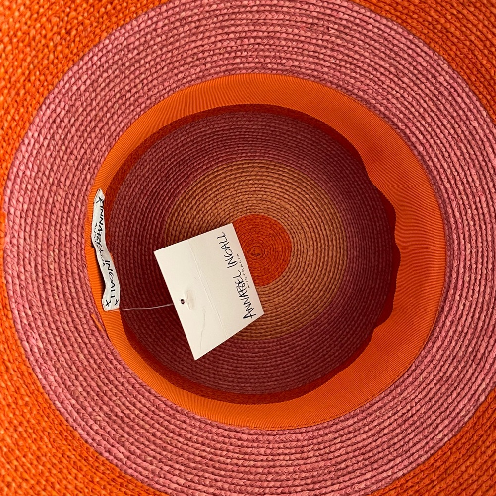 Annabell Ingall Australia Straw Hat Fedora Rust, Sunset Mauve Pink, NWT ! - Picture 7 of 9